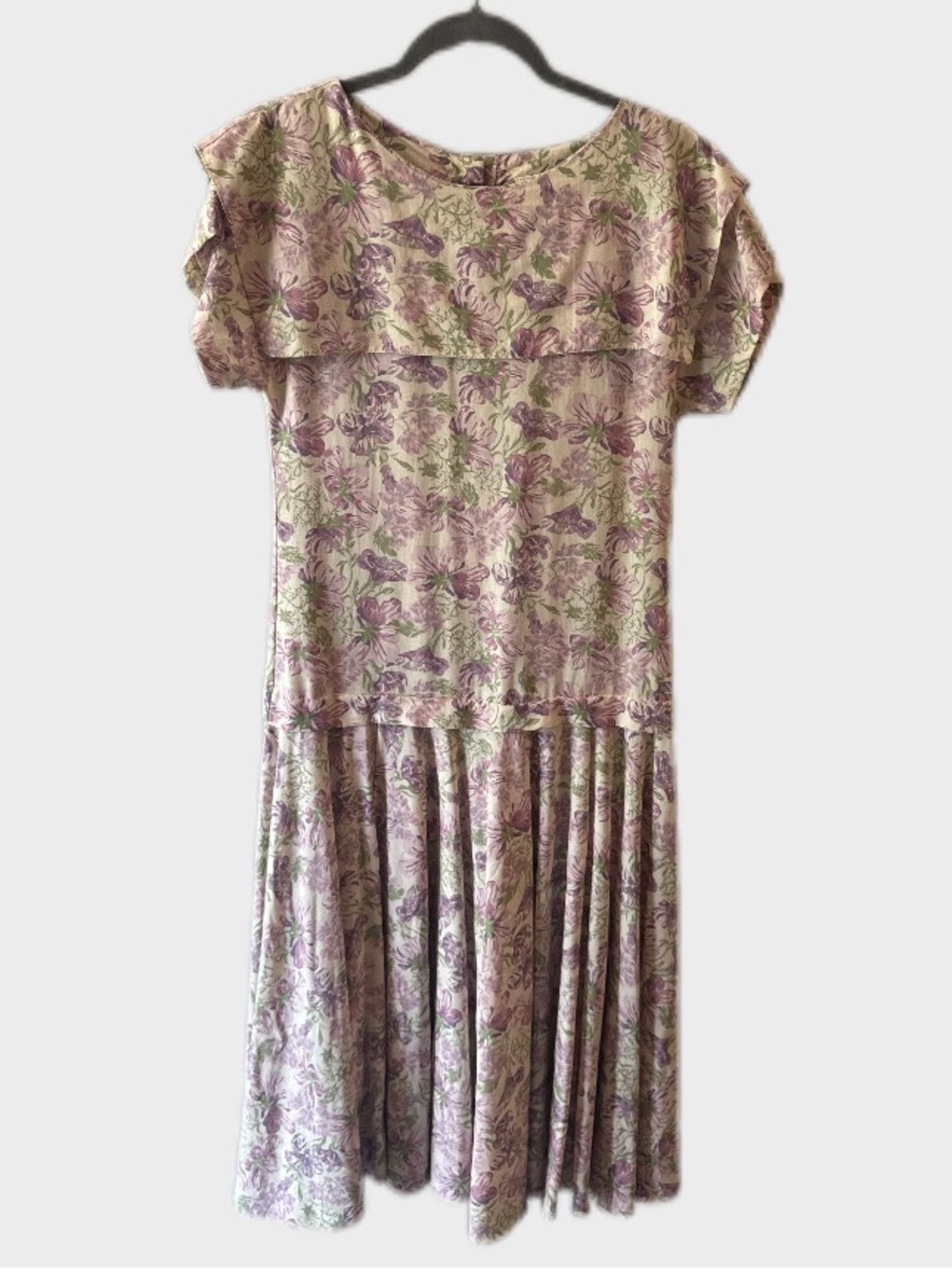 Vintage Laura Ashley Floral Midi Dress - 1980s Made in Great Britain Size 6